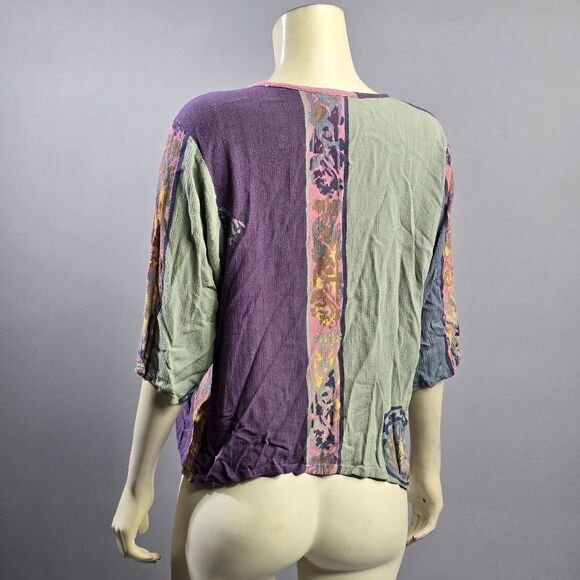 Small Colorful Patchwork Blouse (RACK3) - Picture 6 of 8